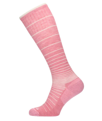 Sockwell Kompressionssocken mit Merinowolle in rosa mit glitzernden Streifen, Kompression entspricht Klasse 1