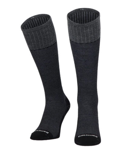 Sockwell Kompressionssocken mit Merinowolle in schwarz mit Streifen, Kompression entspricht Klasse 1